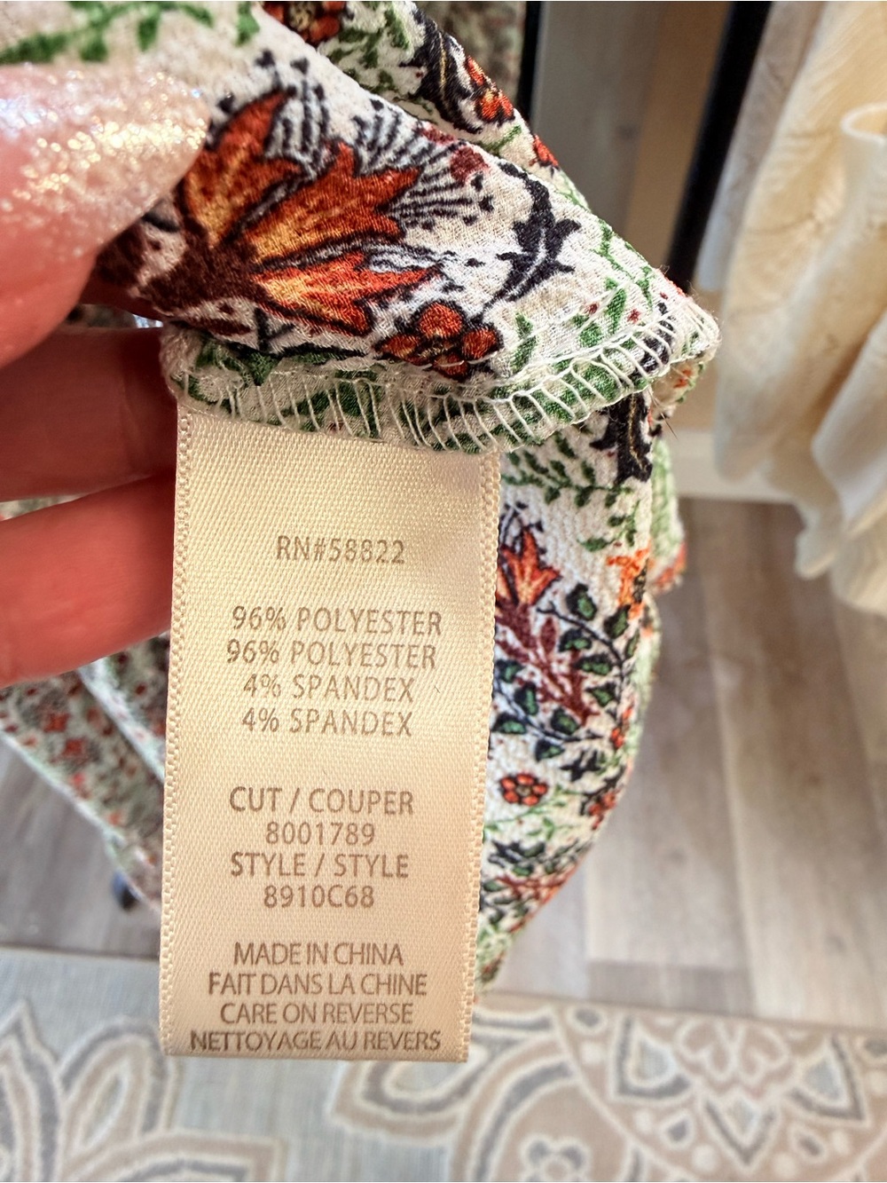 Max Studio Floral Tiered Maxi Dress in Cream, Red and Green - Picture 10 of 10